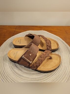 👗EUC~EARTH ORIGINS TOE STRAP  BRAIDED SANDALS